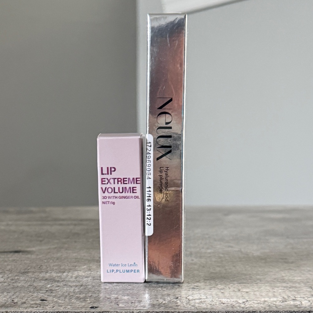 TIKTOK VIRAL! NELUX HYALURONIC ACID LIP PLUMPER & HYDRATING LIP BALM 2PC-LOT NEW